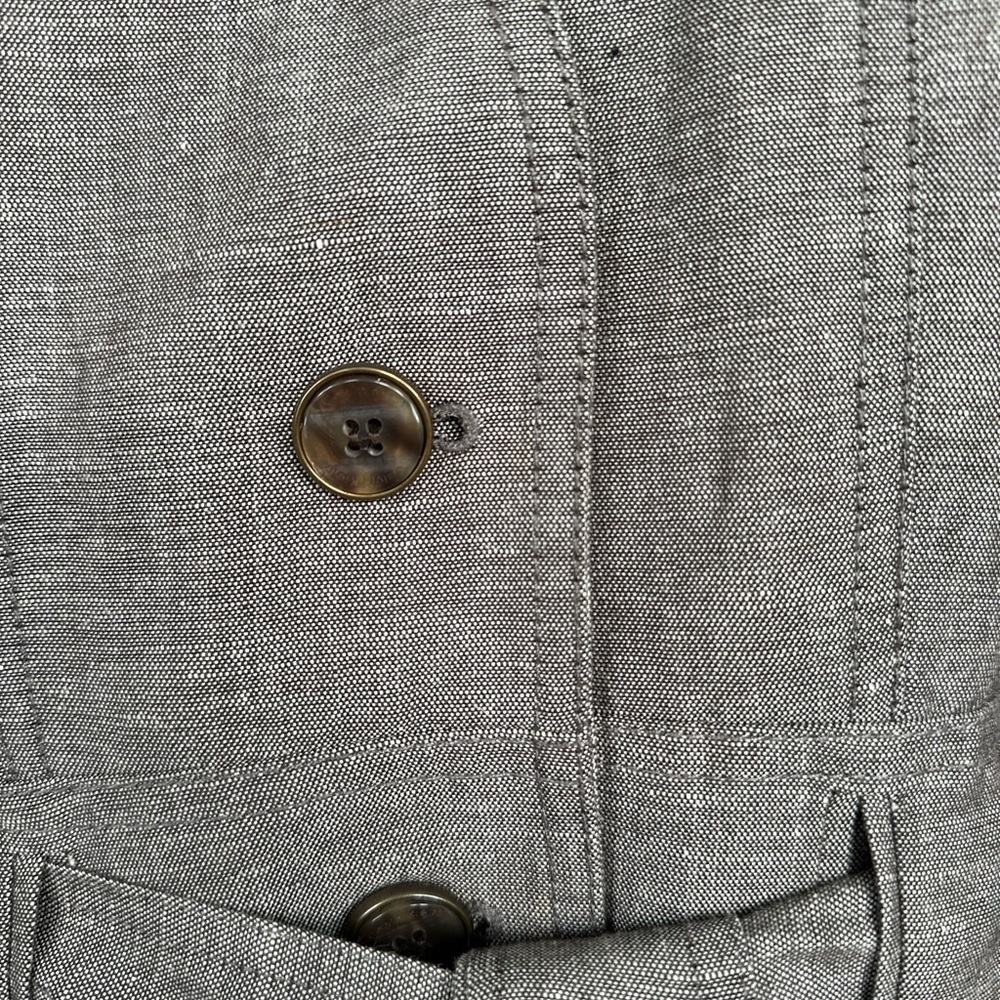 Calvin Klein Taupe Jacket Blazer Safari Button Front Tie Waist Roll Up Sleeve 10 - Picture 13 of 16